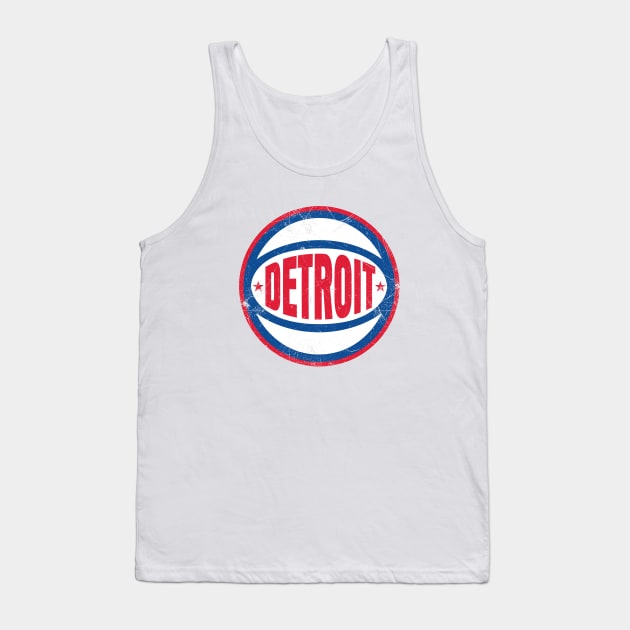 Detroit Retro Ball - White Tank Top by KFig21